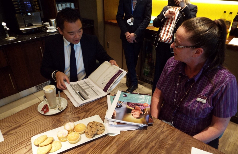 Alan Mak MP meeting with Whitbread Apprentices at Havant Premier Inn.