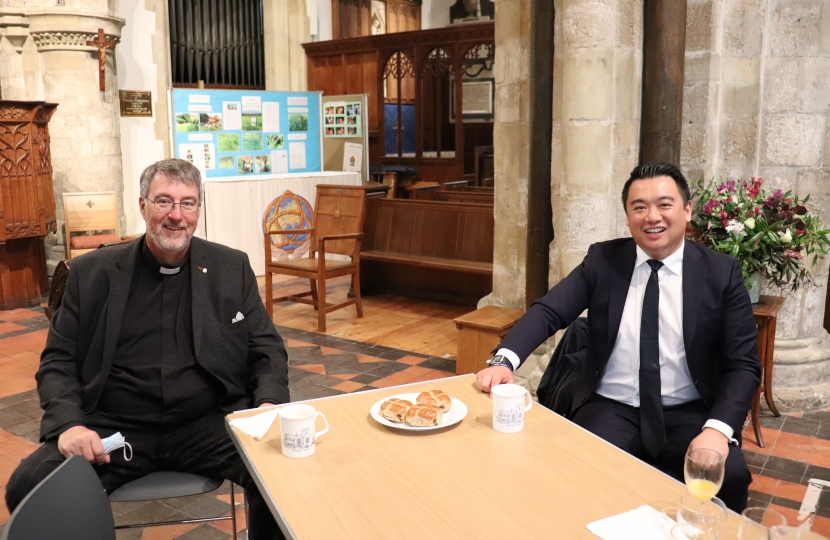 Alan Mak MP with Canon Tom Kennar of St. Faith Church in Havant