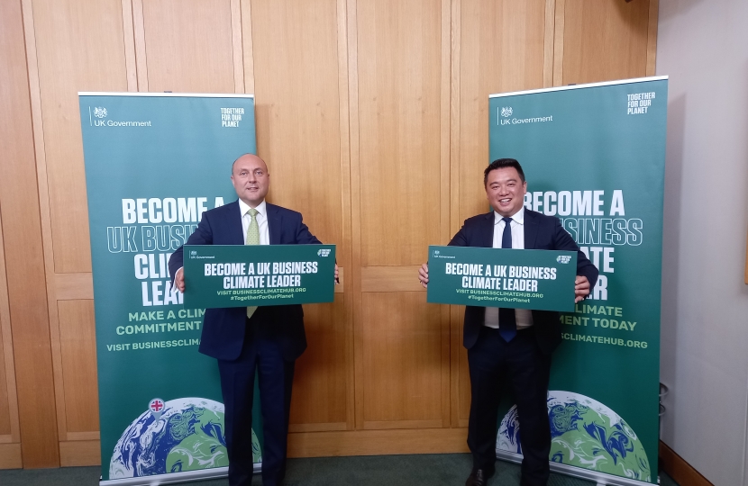 Local MP Alan Mak (right) and Andrew Griffith MP (left) are calling on local businesses to commit to  the Together For Our Planet campaign.