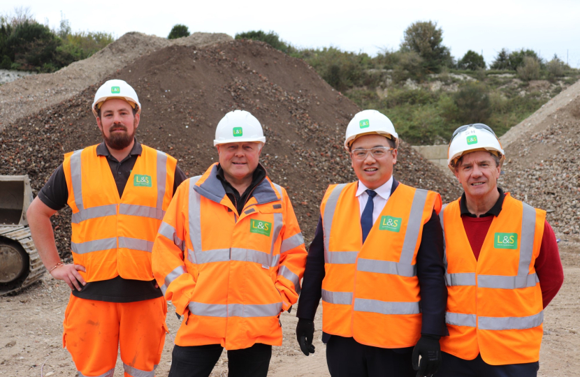 Alan Mak MP was given a site tour by managing director Mick Balch