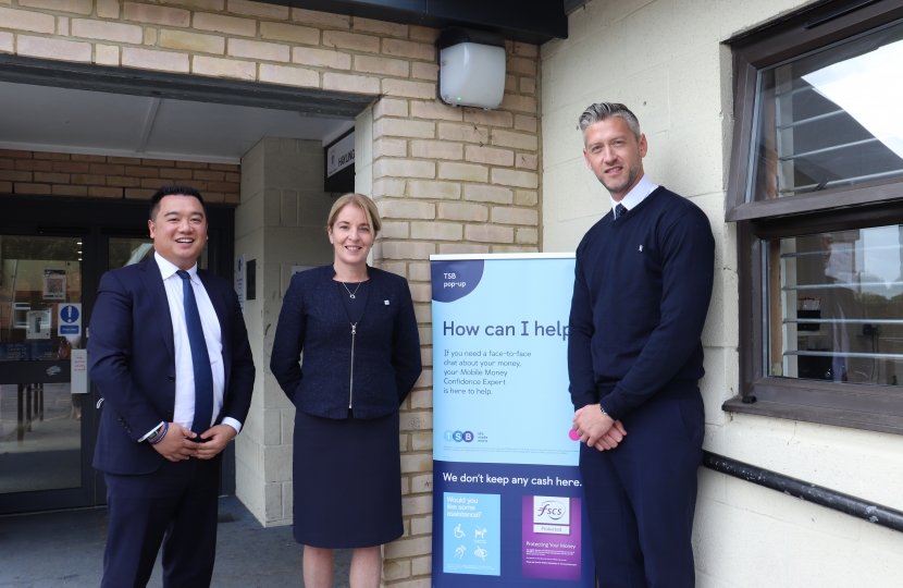 Local MP Alan Mak met staff running the new pop-up service 