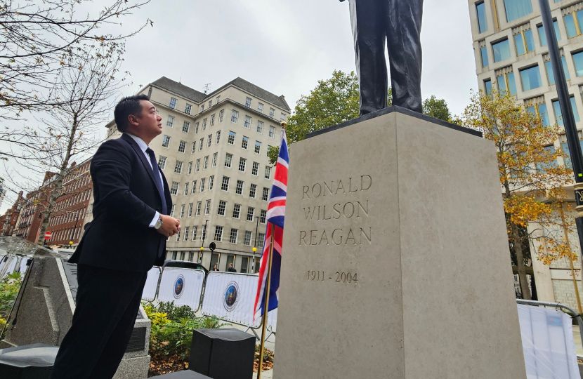 Local MP Alan Mak attends rededication of Ronald Reagan statue