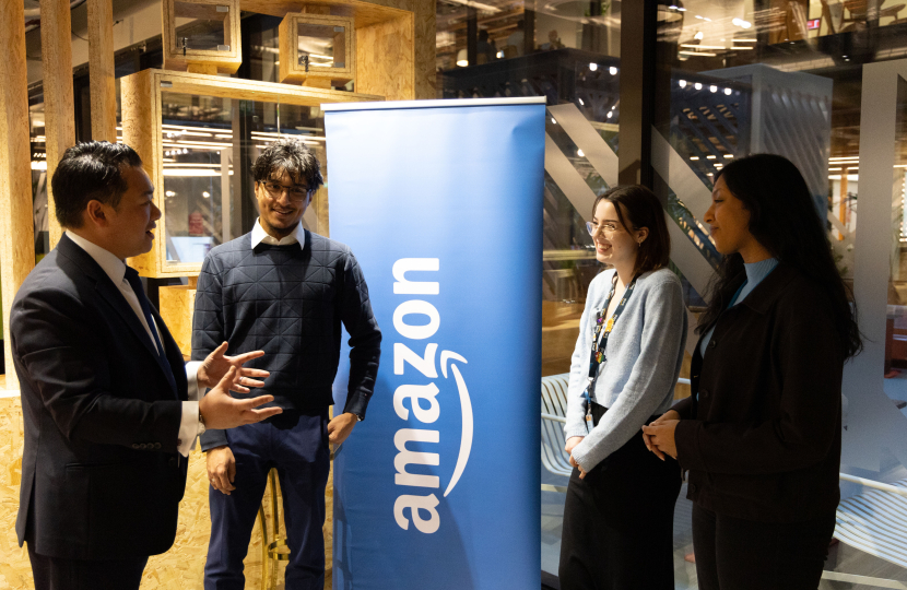 Local MP Alan Mak meets Amazon apprentices for National Apprenticeship Week