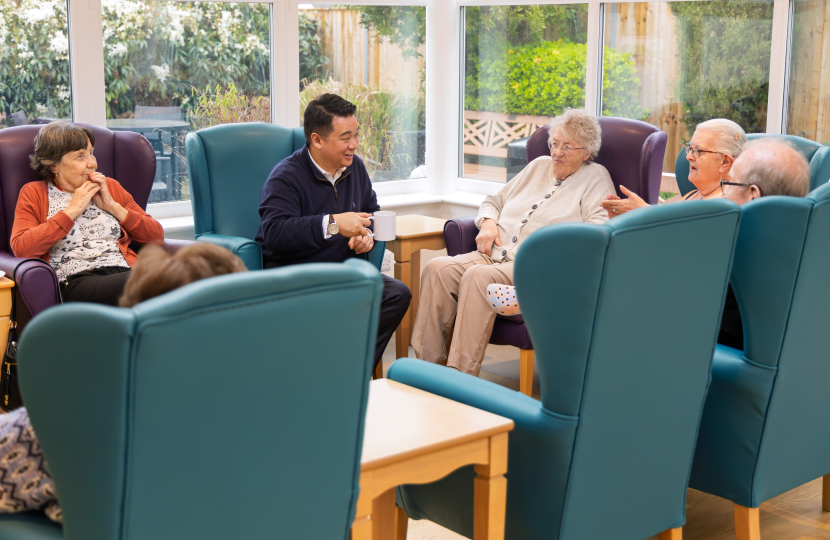 Local MP Alan Mak visits Blossom House Care Home on Hayling to listen to residents