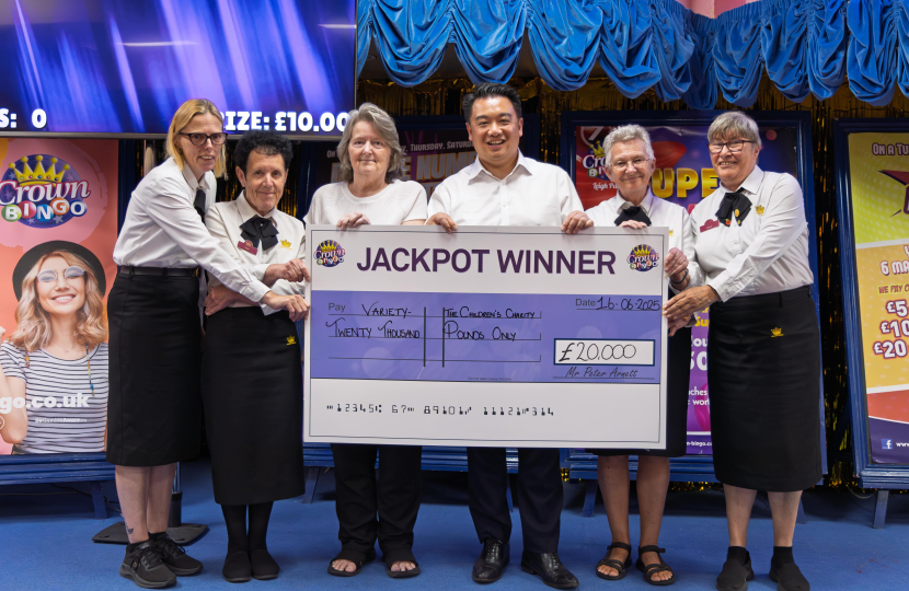 Local MP Alan Mak joins players at Crown Bingo in Leigh Park for National Bingo Week