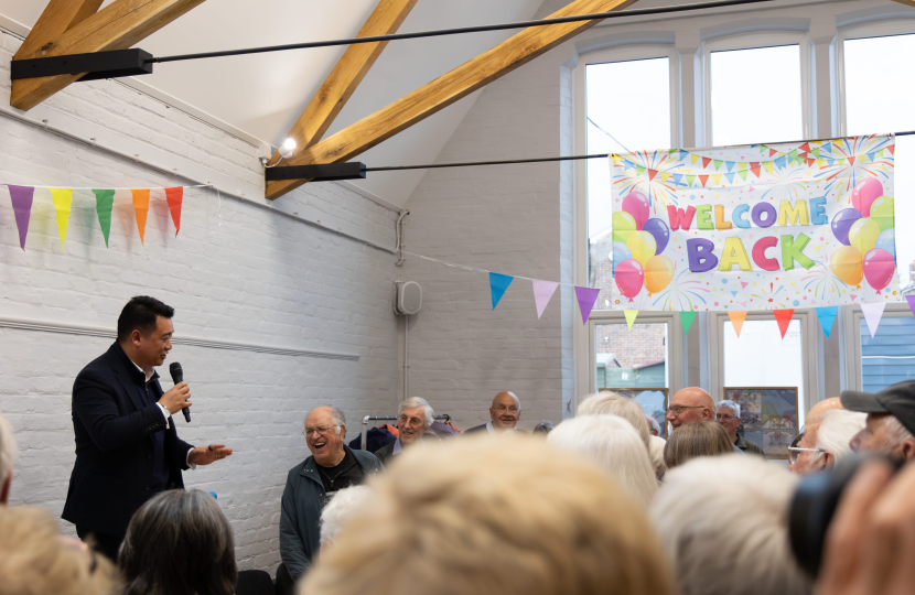 Local MP Alan Mak speaks at official re-opening of fire-hit Assembly Room in Emsworth