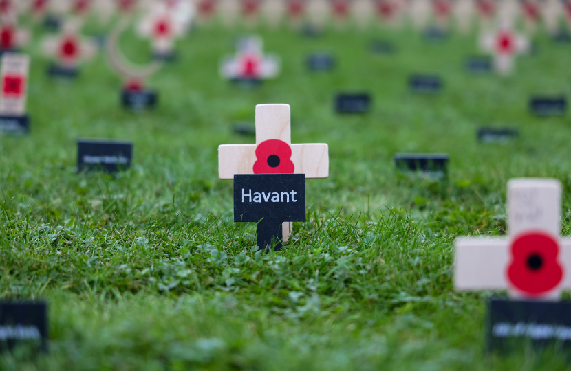 Local MP Alan Mak plants cross in Parliament's Garden of Remembrance to honour Havant Constituency's fallen