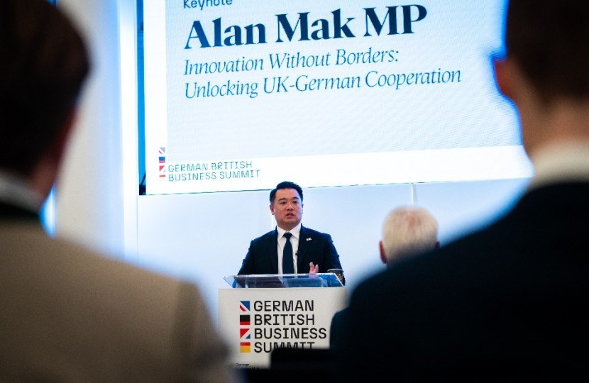 Local MP Alan Mak champions UK tech sector at German British Business Summit