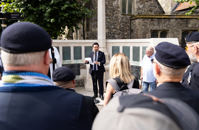 Local MP Alan Mak speaks at ceremony in Havant to honour three local men lost in Falklands conflict 