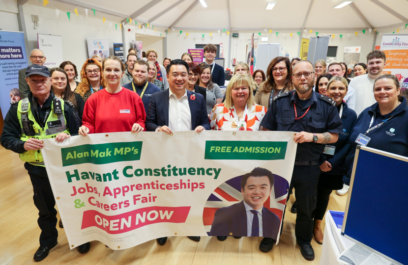 Local MP Alan Mak invites residents to attend his 10th Jobs, Apprenticeships and Careers Fair in Bedhampton 