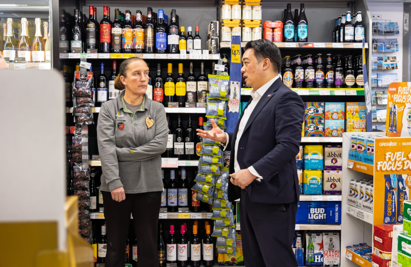 Local MP Alan Mak visits Morrisons Daily on Hayling Island and shows his support for shopworkers 