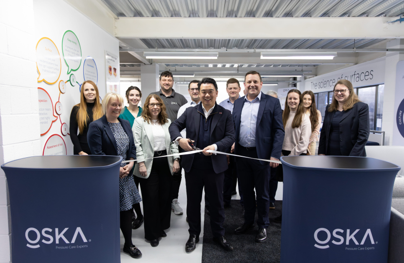 Local MP Alan Mak visits OSKA in Havant to open upgraded Innovation Centre and Training Academy