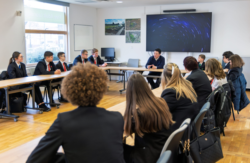 Local MP Alan Mak meets pupils at Park Community School in Leigh Park