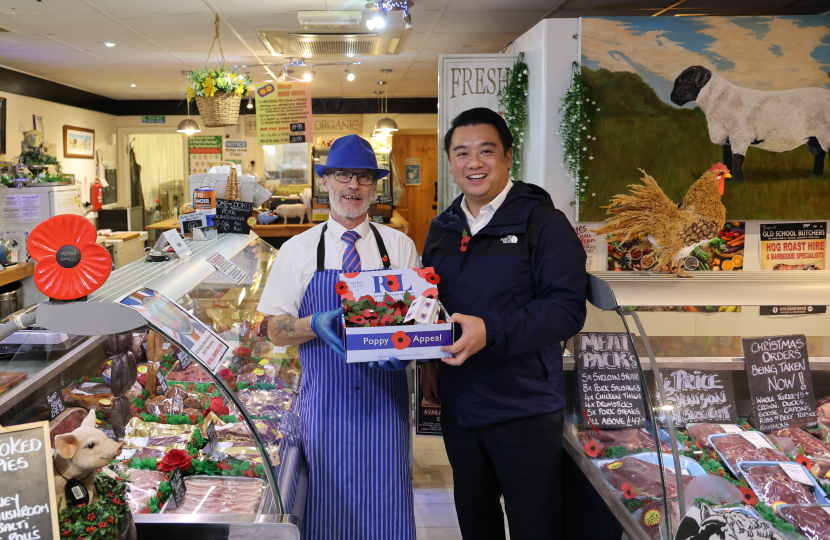 Local MP Alan Mak joins Royal British Legion volunteers to support Poppy Appeal across the Havant Constituency