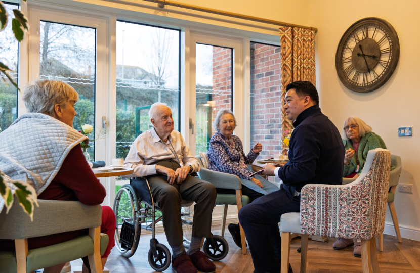 Local MP Alan Mak visits Portsdown View Care Home in Bedhampton to listen to residents