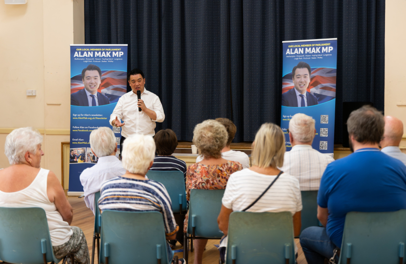Local MP Alan Mak holds his latest Q&A public meeting on Hayling Island