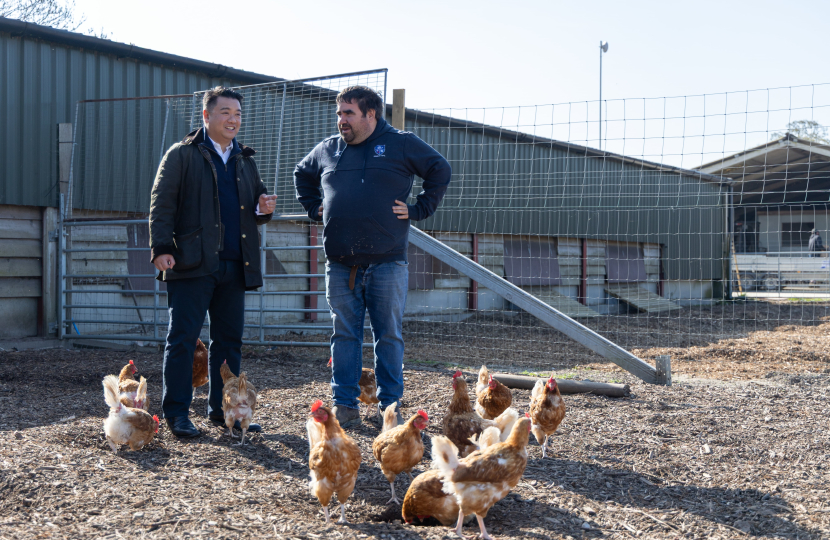 Local MP Alan Mak visits Stoke Fruit Farm on Hayling to show his continued support in fight against Labour's Family Farm Tax