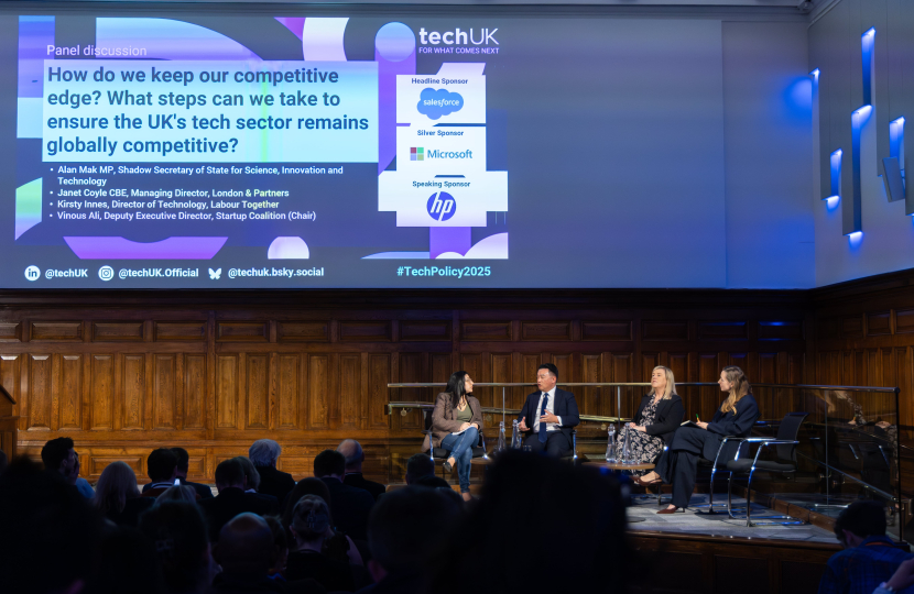 Local MP Alan Mak speaks at techUK conference on how to ensure UK tech sector remains globally competitive 