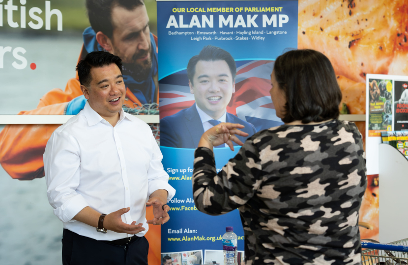 Local MP Alan Mak holds his latest residents' advice surgery at Tesco Extra in Havant