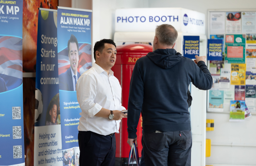 Local MP Alan Mak holds his latest residents' advice surgery at Tesco Extra in Havant