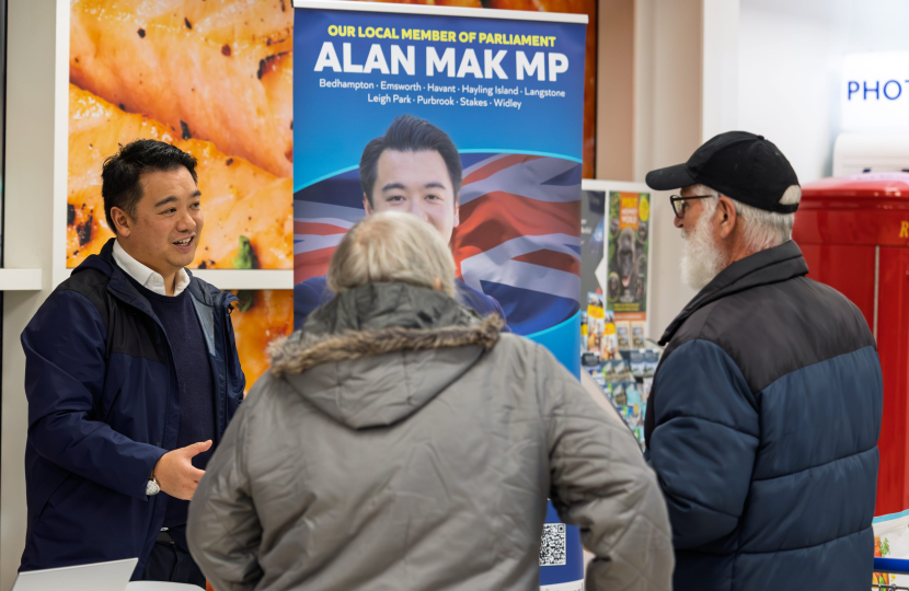 Local MP Alan Mak holds his latest residents' advice surgery at Tesco Extra store in Havant