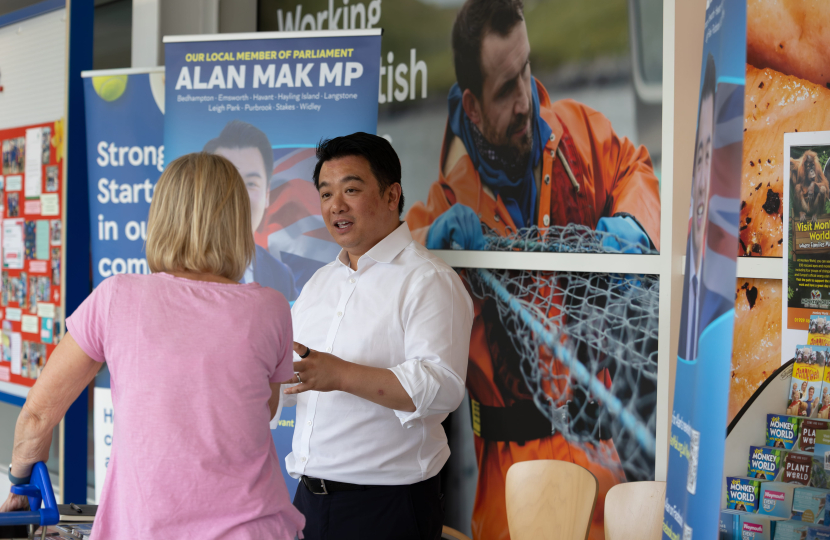 Local MP Alan Mak holds his latest residents' advice surgery at Tesco Extra in Havant