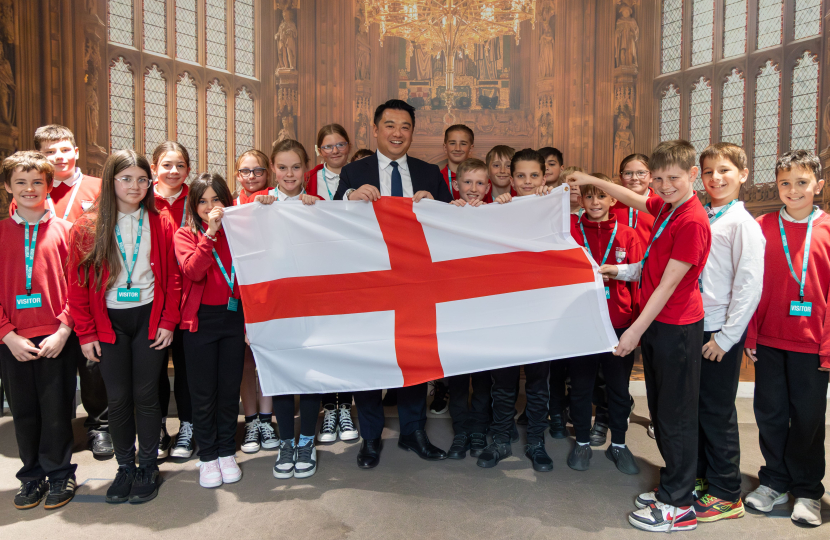 Local MP Alan Mak welcomes pupils from Trosnant Junior School in Leigh Park on trip to Parliament