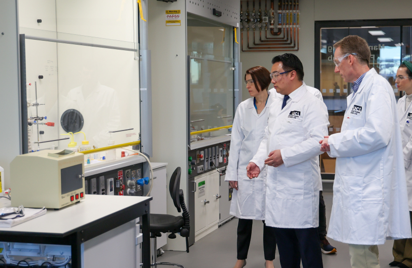 Local MP Alan Mak visits UCL to see university's powerful role maintaining UK's global success in research and innovation  