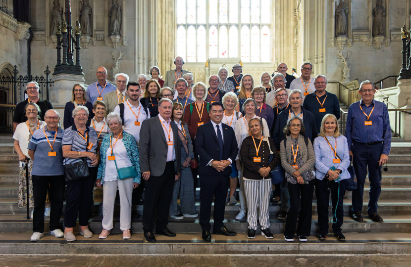 Local MP Alan Mak welcomes another group of Havant Constituency residents to Parliament