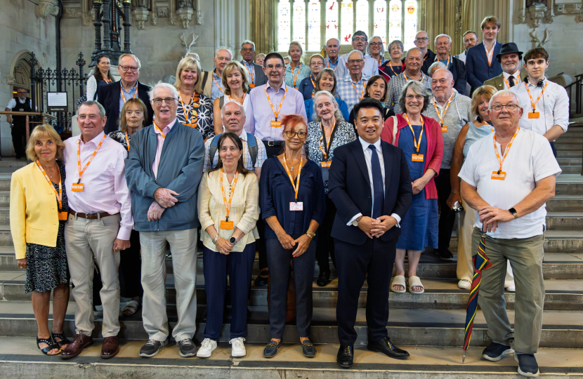 Local MP Alan Mak welcomes another group of Havant Constituency residents to Parliament