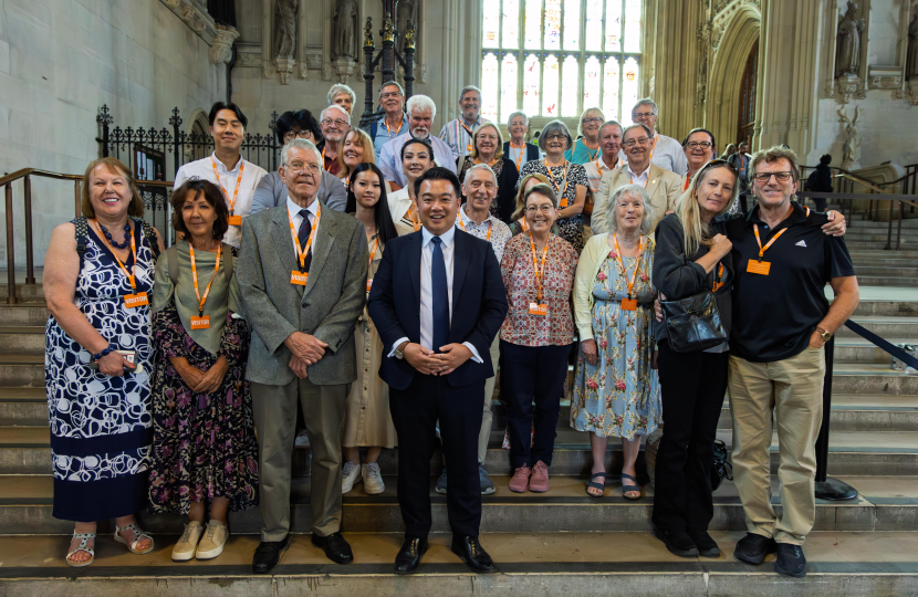 Local MP Alan Mak welcomes another group of Havant Constituency residents to Parliament
