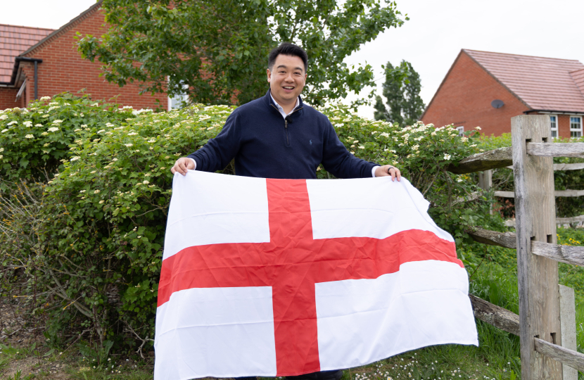 Local MP Alan Mak offers free England flags to help fans show their support during the World Cup