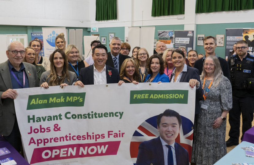 Alan Mak with exhibitors at his 11th annual Jobs and Apprenticeships Fair