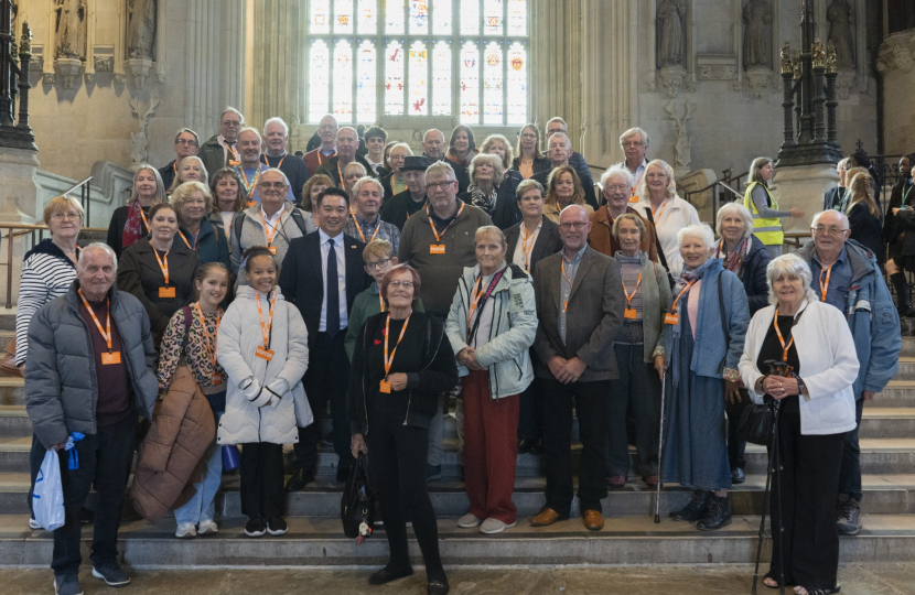 Alan Mak MP with tour group in Westminster Hall