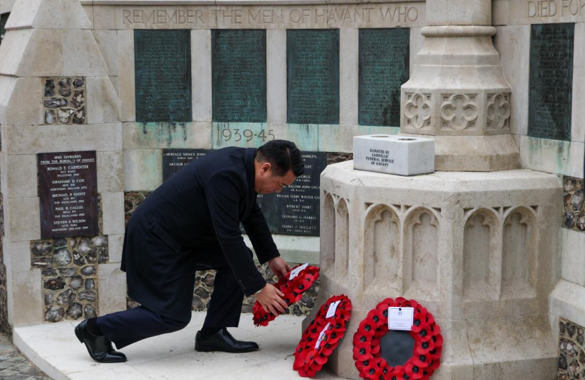 Local MP Alan Mak takes part in annual Remembrance Sunday parade and service in Havant