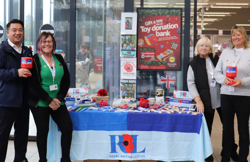 Local MP Alan Mak joins Royal British Legion volunteers in Havant and Hayling Island to raise funds for this year’s Poppy Appeal