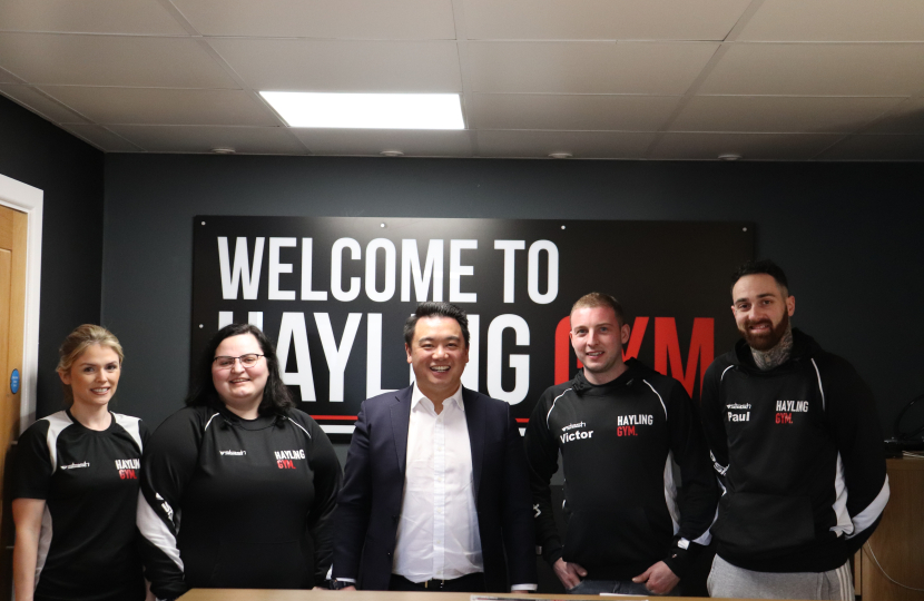 Local MP Alan Mak met Vic Porrett and the team at Hayling Gym