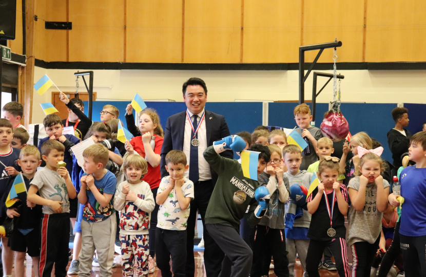 Local MP Alan Mak met boxers at the Heart of Hayling Boxing Academy