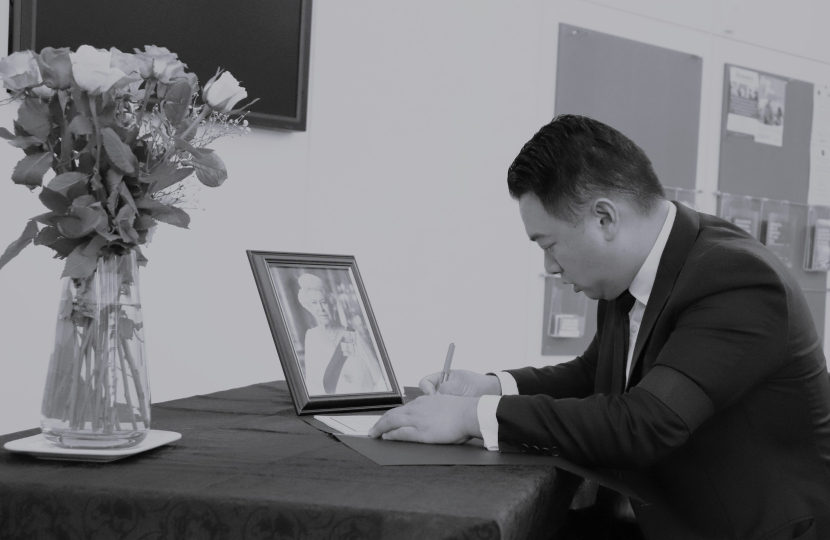 Local MP Alan Mak signed the book of condolence