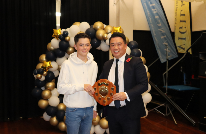 3)	Alan presents the Citizenship Award to Frankie McCarthy