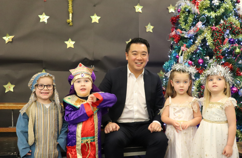 Local MP Alan Mak visits St Clare's Pre-School in Warren Park, Leigh Park for children’s Nativity performance