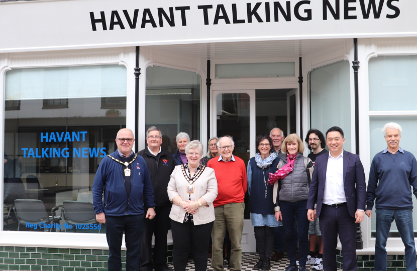 Local MP Alan Mak celebrates Havant Borough Talking Newspaper's studio frontage refurbishment