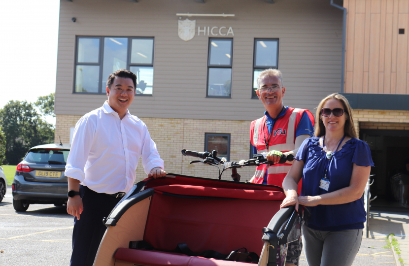 Local MP Alan Mak supports Cycling Without Age tricycle scheme for Hayling Island residents