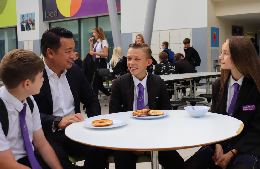 Local MP Alan Mak backs school breakfast club he helped to start giving Havant Academy pupils fuel for learning