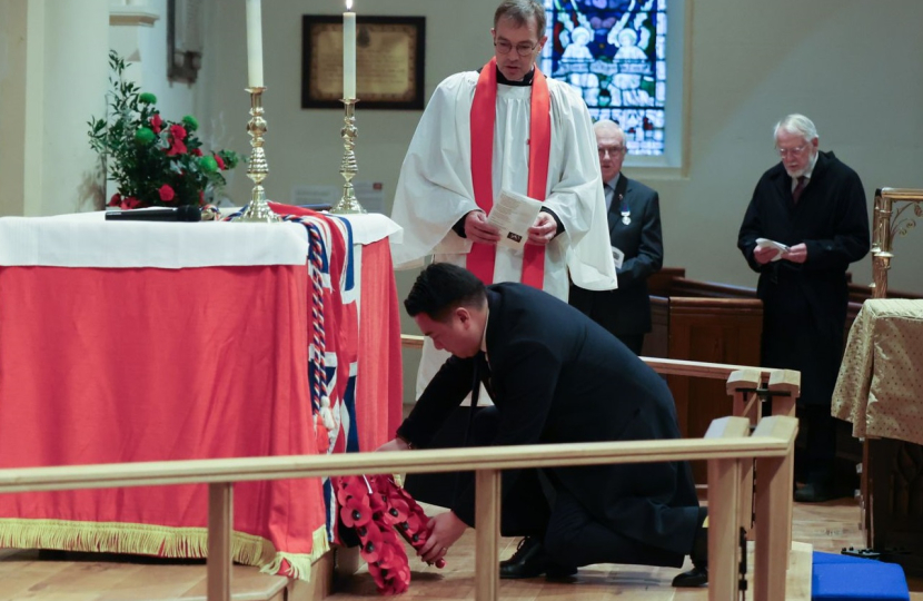 Local MP Alan Mak takes part in Remembrance Sunday service at St James' Church in Emsworth