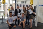 Alan Mak with some A-level students celebrating their results