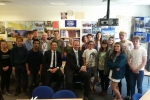 Alan Mak and Gavin Barwell with the Year 13 politics students from Havant Sixth Form College