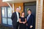 Alan Mak MP with Housing Minister Gavin Barwell MP and new Bedhampton resident Jodie Reddin
