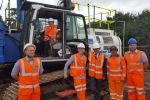 Alan Mak MP with Alistair Wright and the construction team from South West Trains launch construction at Havant station 