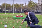 Local MP Alan Mak planted his stake in the Constituency Garden of Remembrance in New Palace Yard on the Parliamentary Estate 